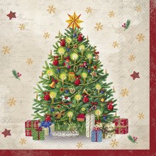 Салфетки 20бр Festive Tree екрю